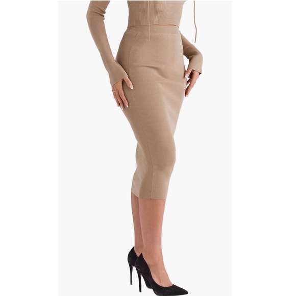 House of CB Tan Midi Skirt - Picture 3 of 6